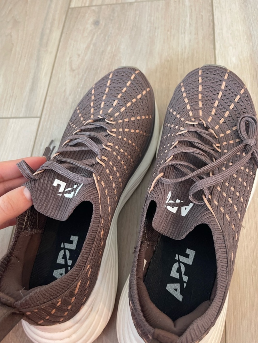 APL Brown Knit Men's Techloom Zipline Sneaker - Picture 6 of 7